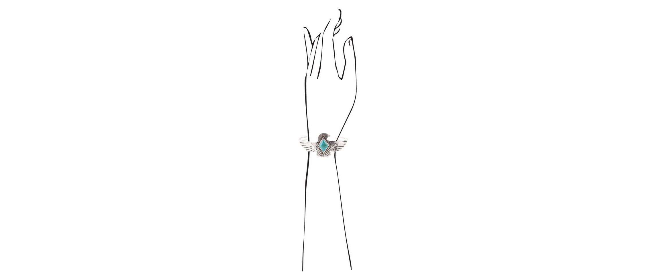 Turquoise and Sterling Silver Phoenix Cuff Bracelet