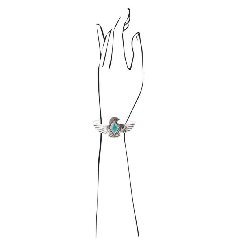 Turquoise and Sterling Silver Phoenix Cuff Bracelet