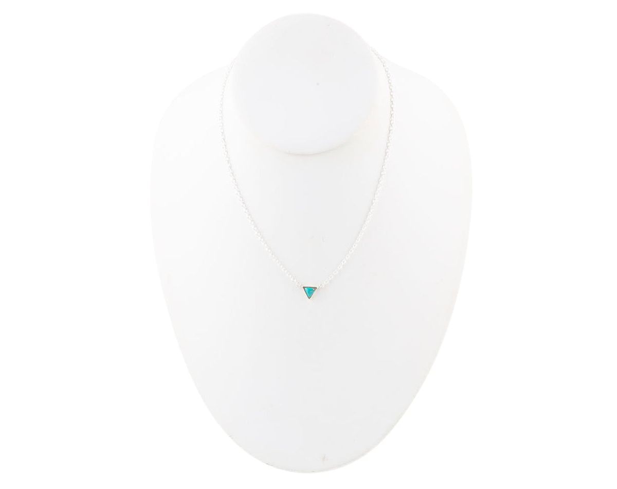 Turquoise and Sterling Silver Trident Necklace