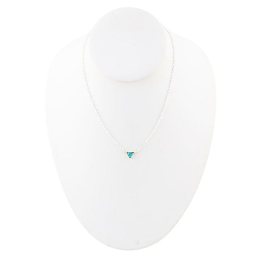 Turquoise and Sterling Silver Trident Necklace