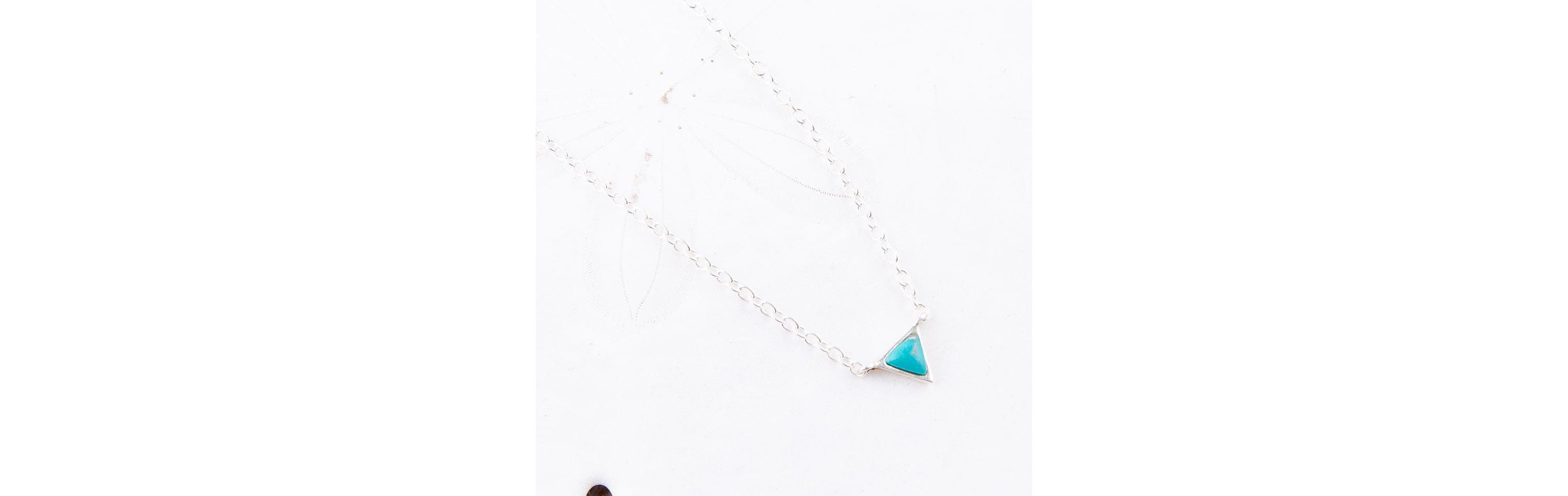 Turquoise and Sterling Silver Trident Necklace
