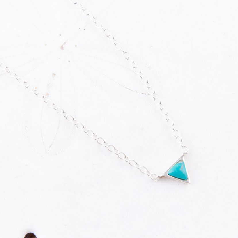 Turquoise and Sterling Silver Trident Necklace