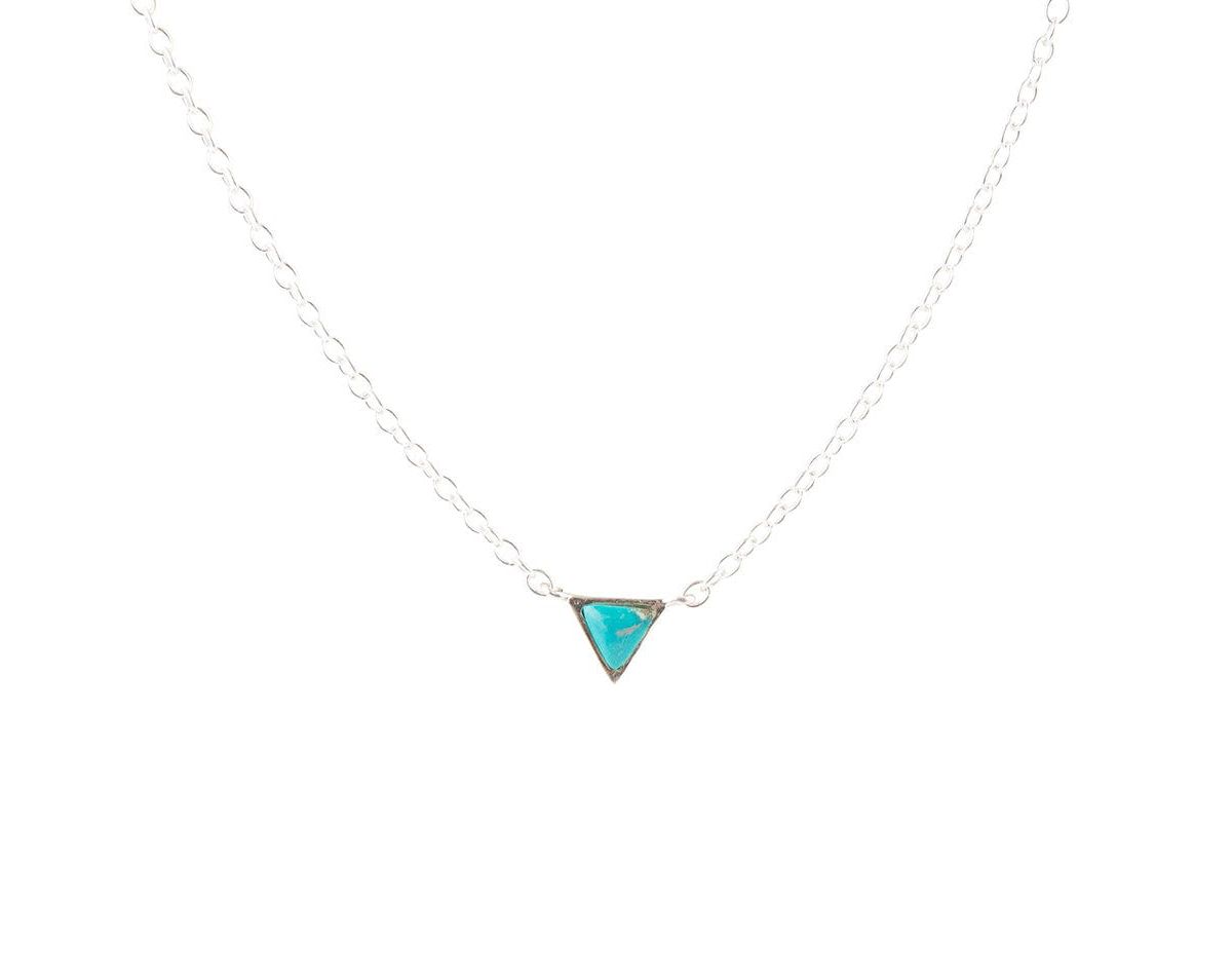 Turquoise and Sterling Silver Trident Necklace