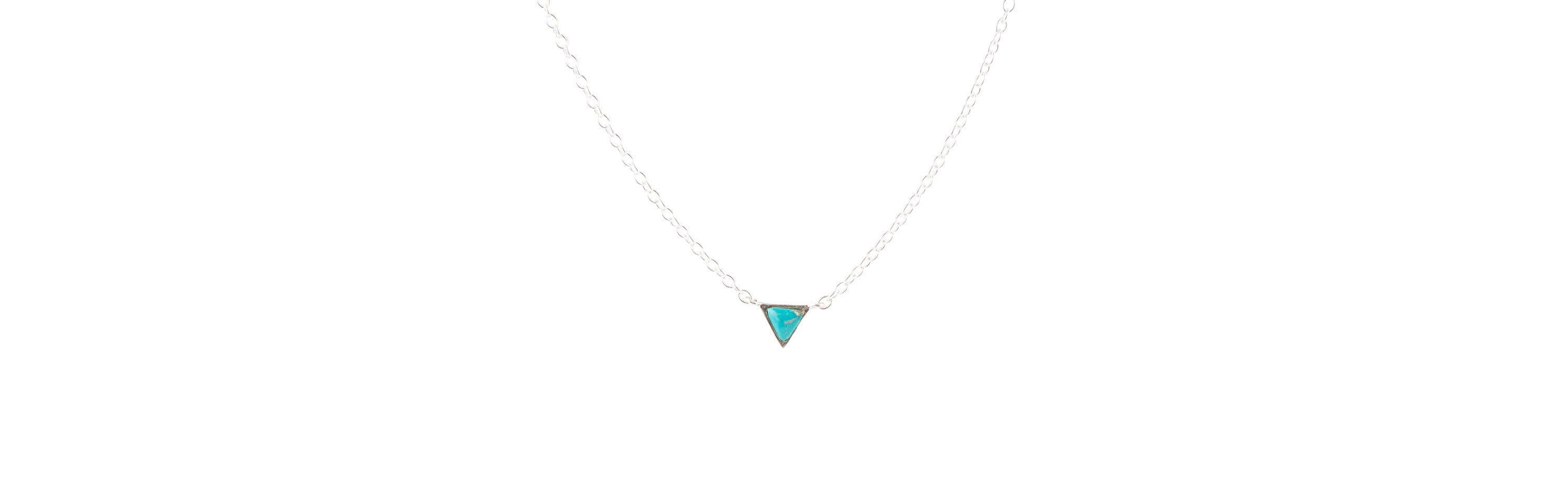 Turquoise and Sterling Silver Trident Necklace