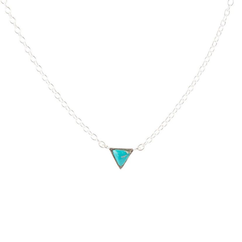 Turquoise and Sterling Silver Trident Necklace