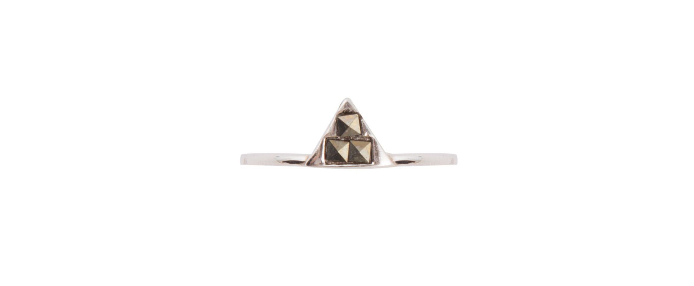 Stackable Marcasite and Sterling Silver Pyramid Ring