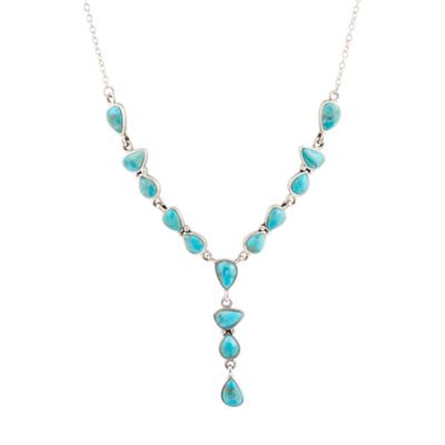 Barse Jewelry Durango Blue Turquoise and Silver Y-Necklace