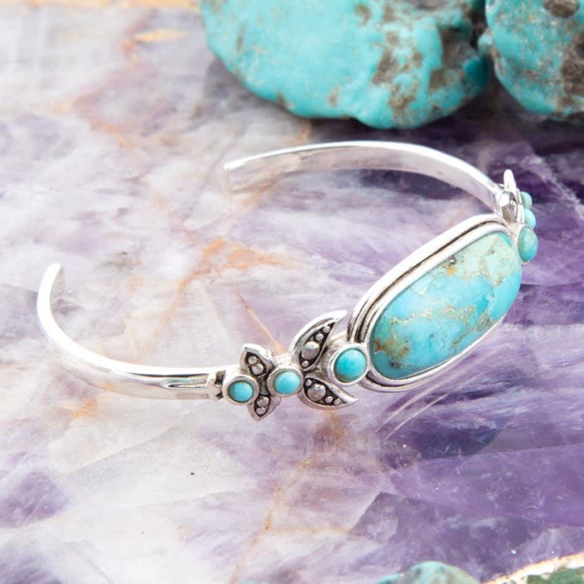 Barse Jewelry Emile Blue Turquoise Sterling Silver Cuff Bracelet