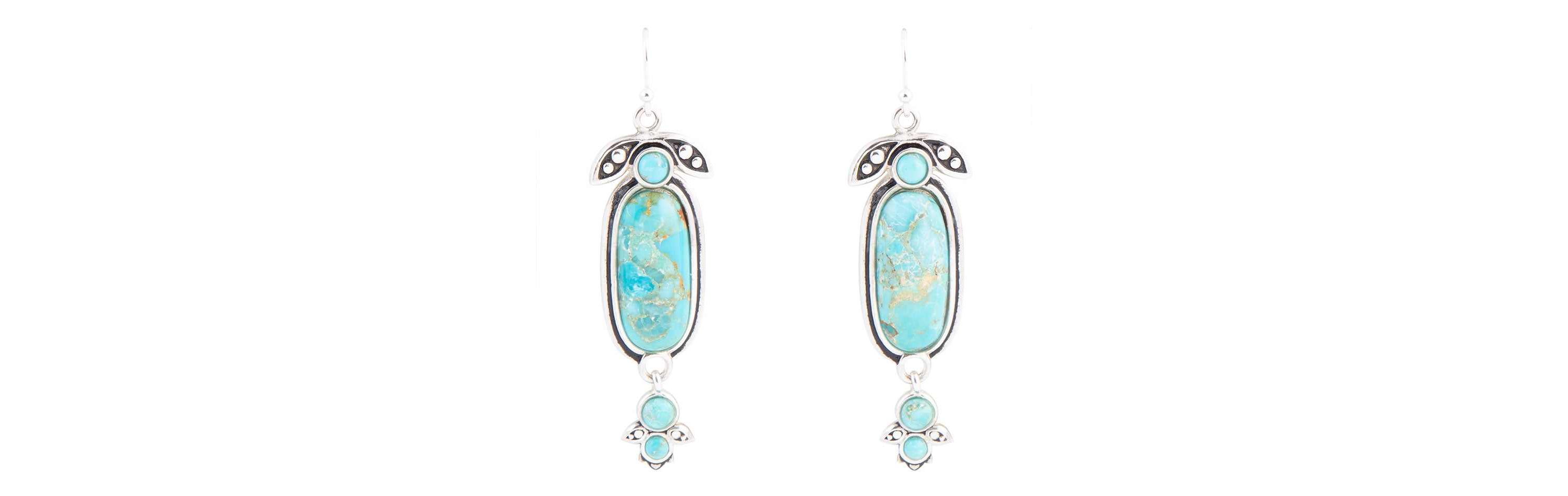 Barse Jewelry Emile Blue Turquoise Sterling Silver Dangle Earrings