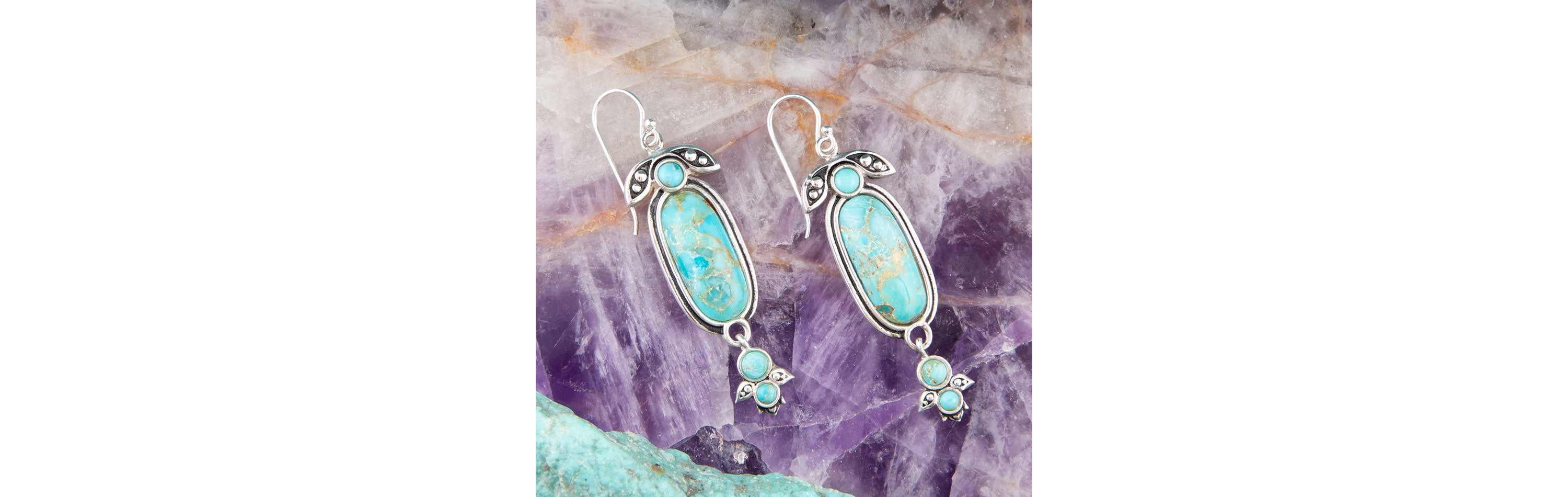 Barse Jewelry Emile Blue Turquoise Sterling Silver Dangle Earrings