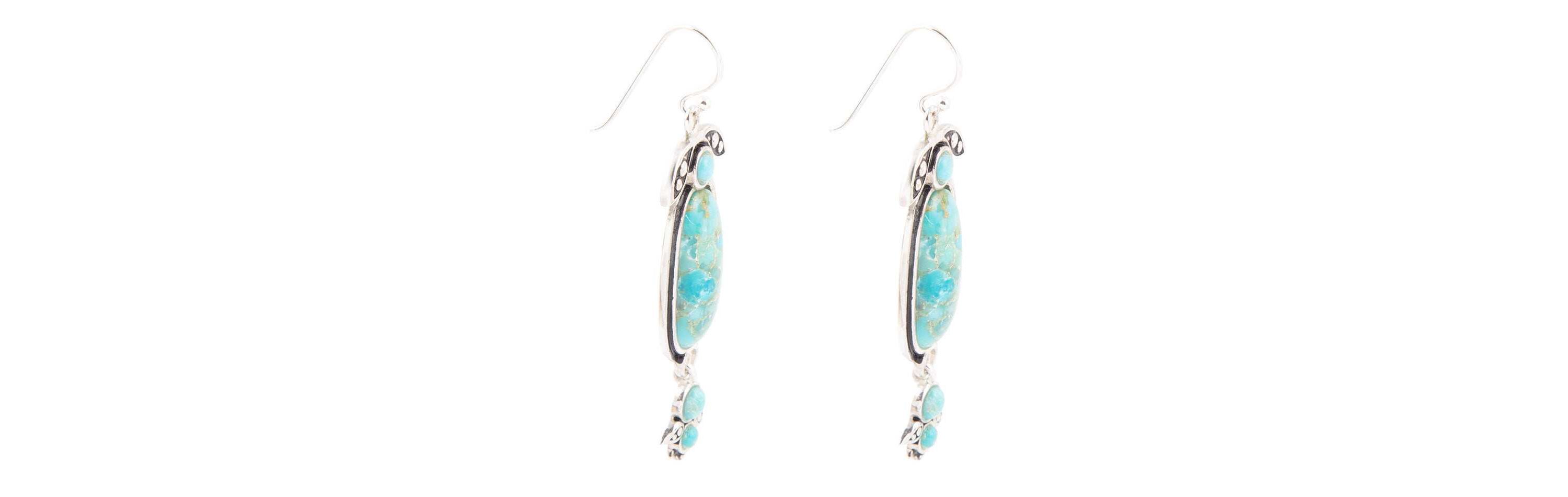 Barse Jewelry Emile Blue Turquoise Sterling Silver Dangle Earrings