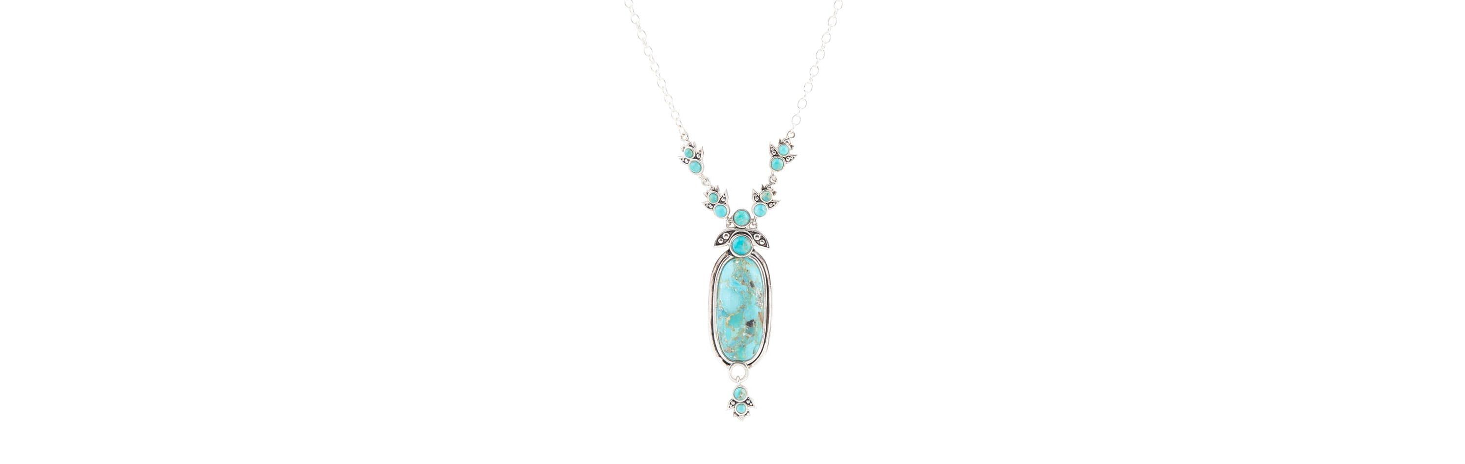 Barse Jewelry Emile Sterling Silver and Blue Turquoise Pendant Necklace