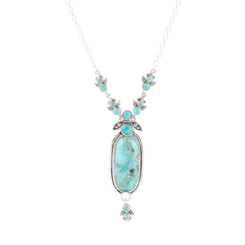 Barse Jewelry Emile Sterling Silver and Blue Turquoise Pendant Necklace