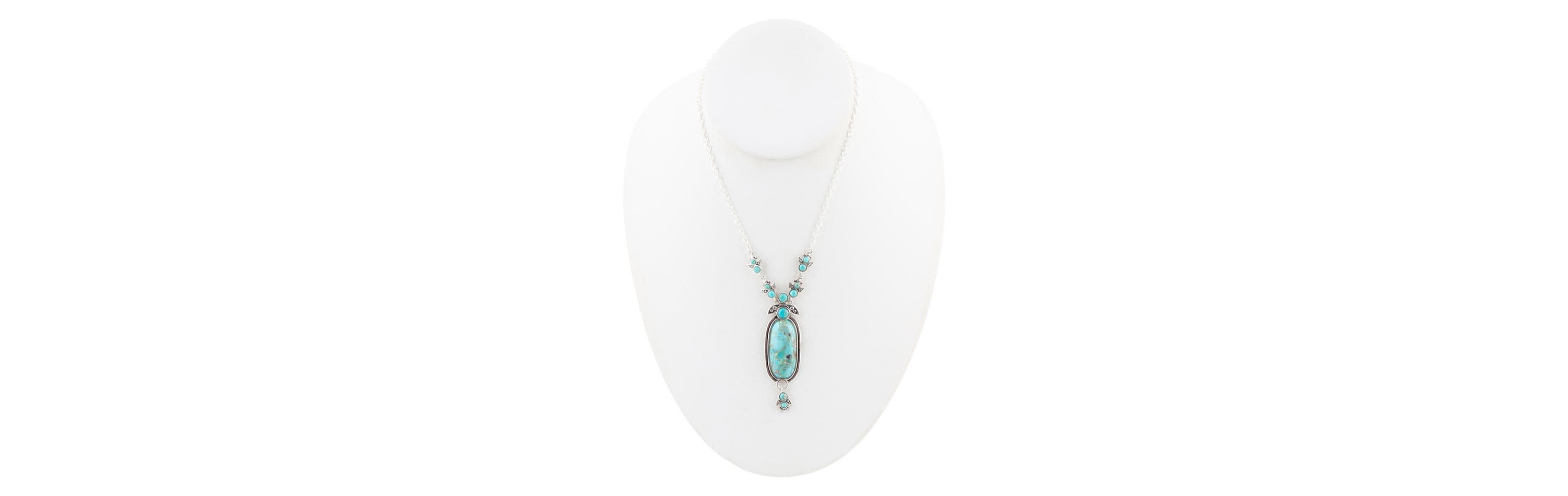 Barse Jewelry Emile Sterling Silver and Blue Turquoise Pendant Necklace