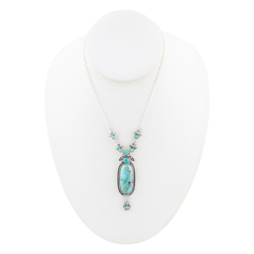 Barse Jewelry Emile Sterling Silver and Blue Turquoise Pendant Necklace