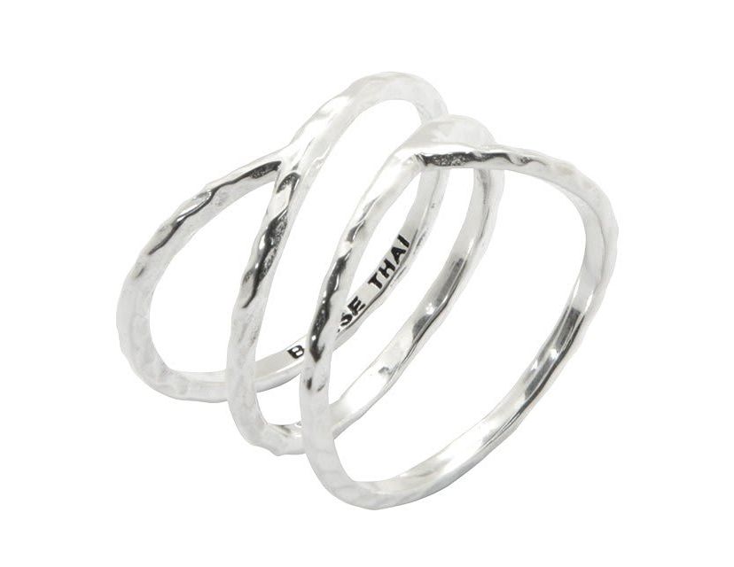 Criss Cross Sterling Silver Ring