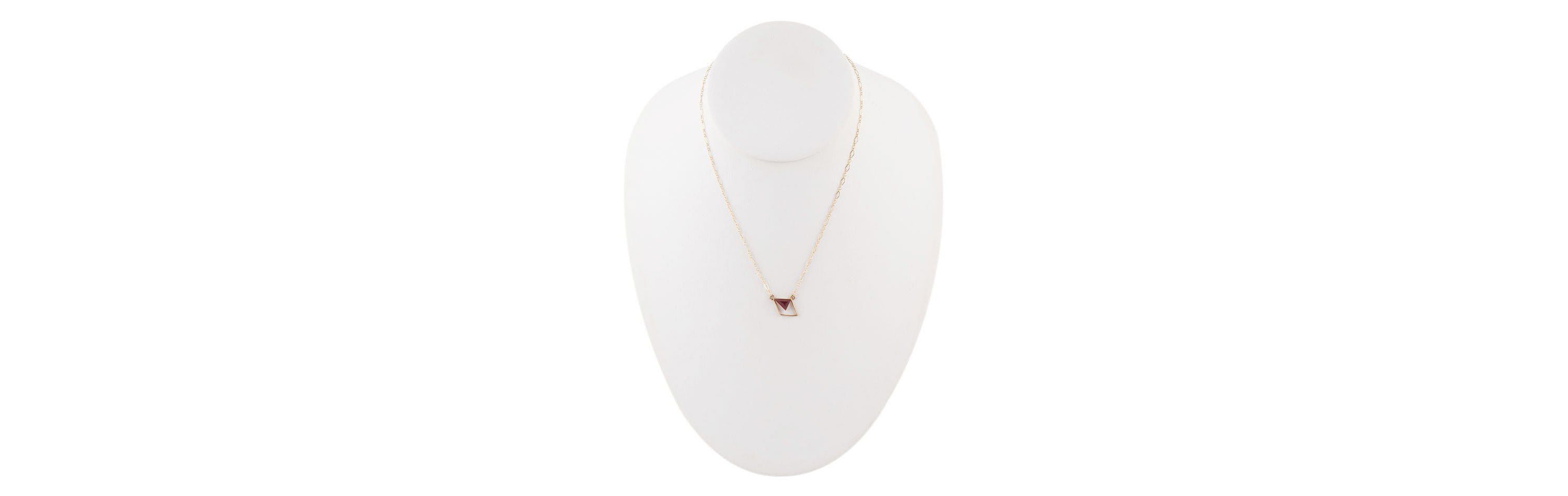 Corundum and Bronze Triangle Necklace