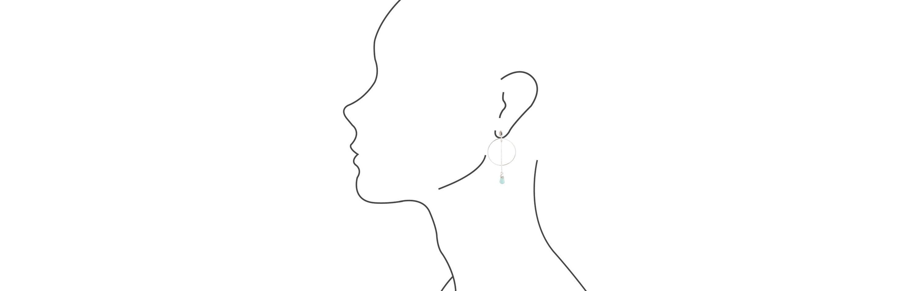 Drop a Line Turquoise and Sterling Silver Earrings