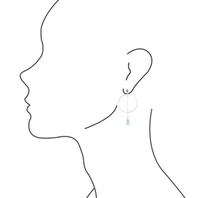 Drop a Line Turquoise and Sterling Silver Earrings
