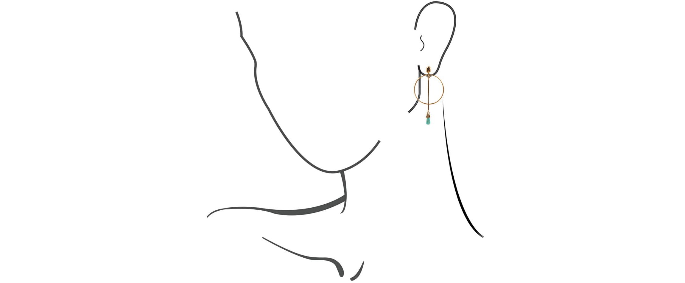 Drop a Line Turquoise and Bronze Earrings