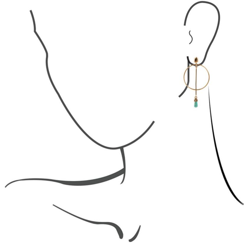 Drop a Line Turquoise and Bronze Earrings