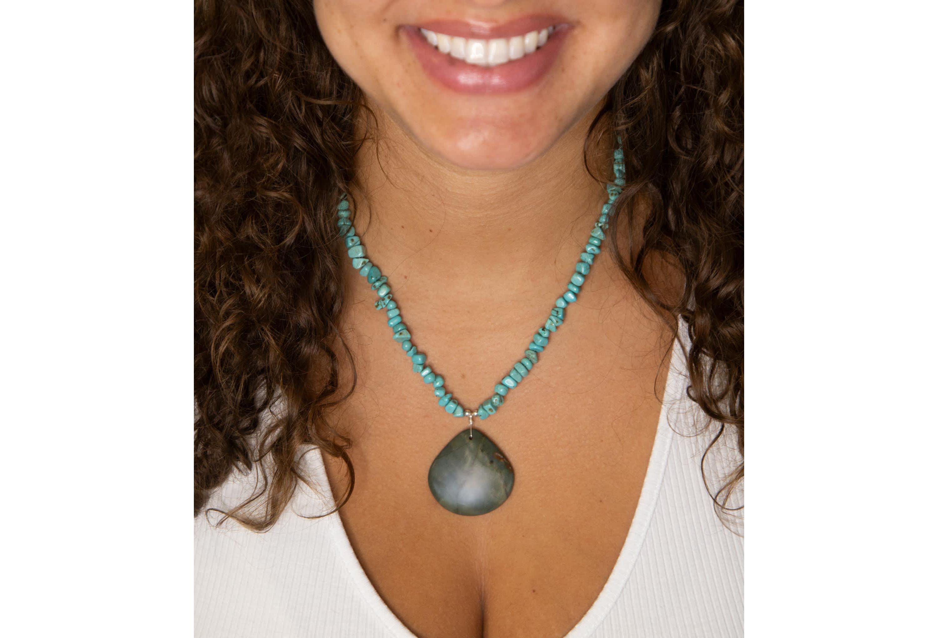 Barse Jewelry Pueblo Blue Turquoise Magnesite and Jasper Sterling Silver Necklace