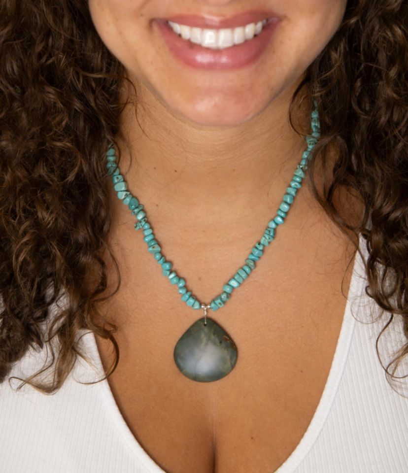Barse Jewelry Pueblo Blue Turquoise Magnesite and Jasper Sterling Silver Necklace