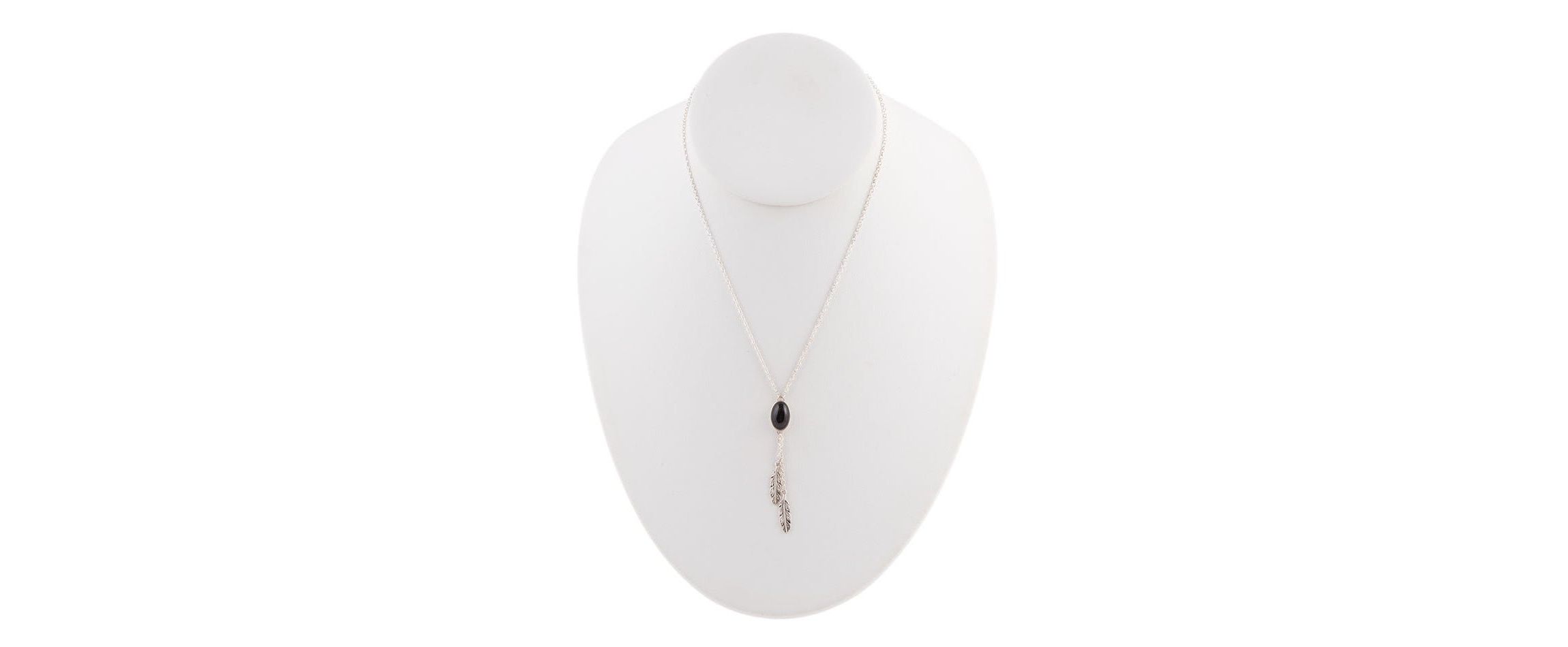 Double Or Nothing Quill Onyx and Sterling Silver Necklace