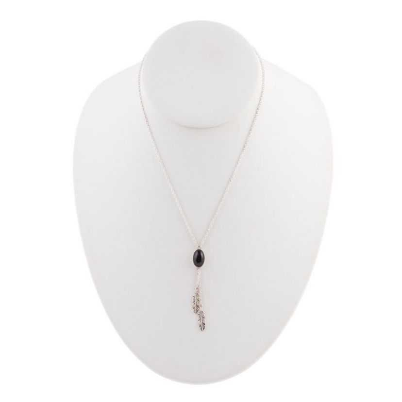 Double Or Nothing Quill Onyx and Sterling Silver Necklace