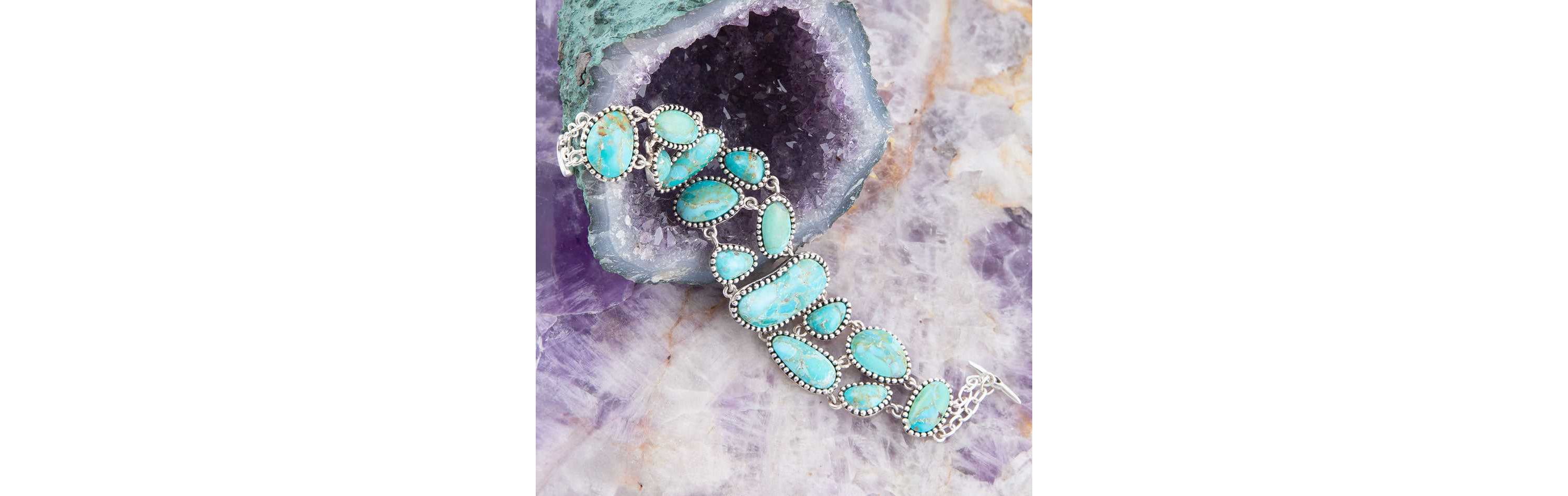 Barse Jewelry Refined Blue Turquoise Sterling Silver Link Bracelet