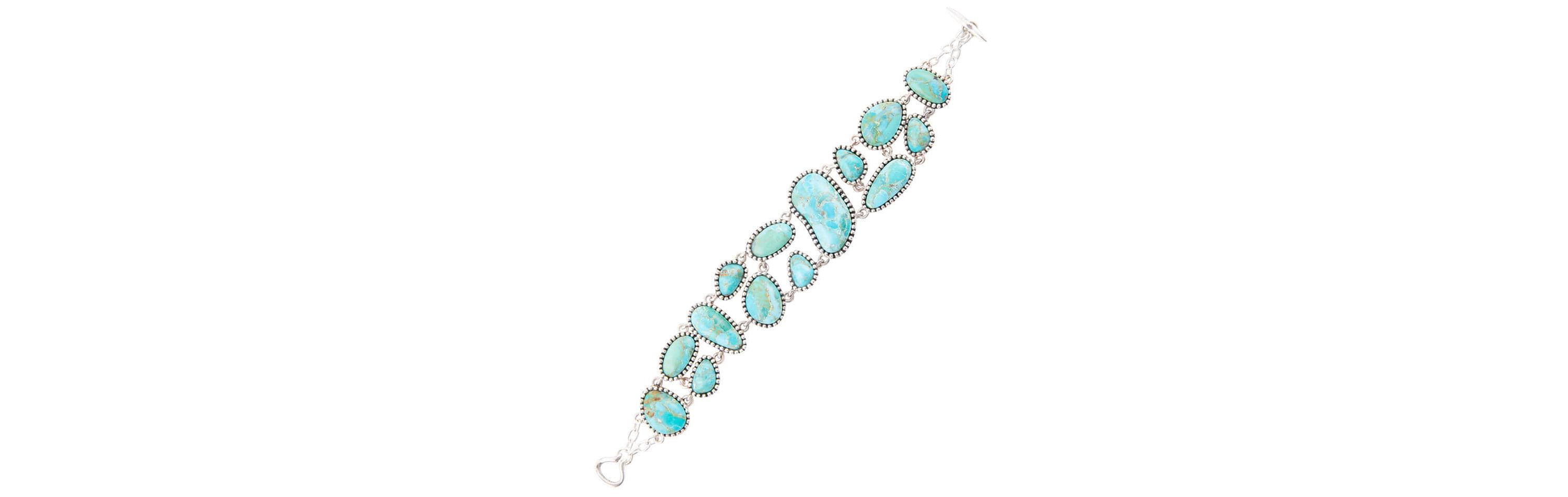 Barse Jewelry Refined Blue Turquoise Sterling Silver Link Bracelet