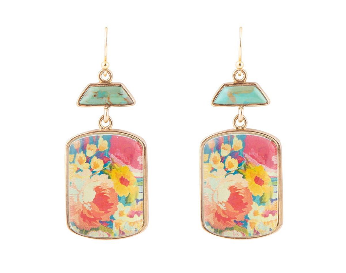 Scenic Golden Drop Earrings