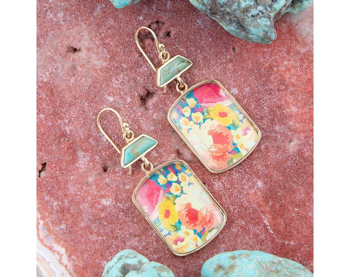 Scenic Golden Drop Earrings