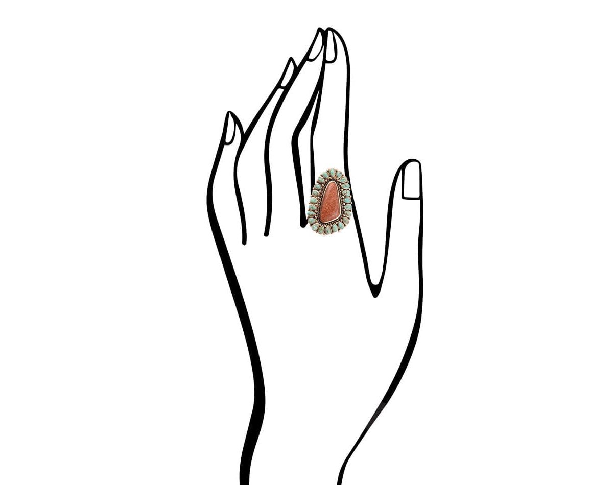 Sedona Turquoise Goldstone Statement Ring
