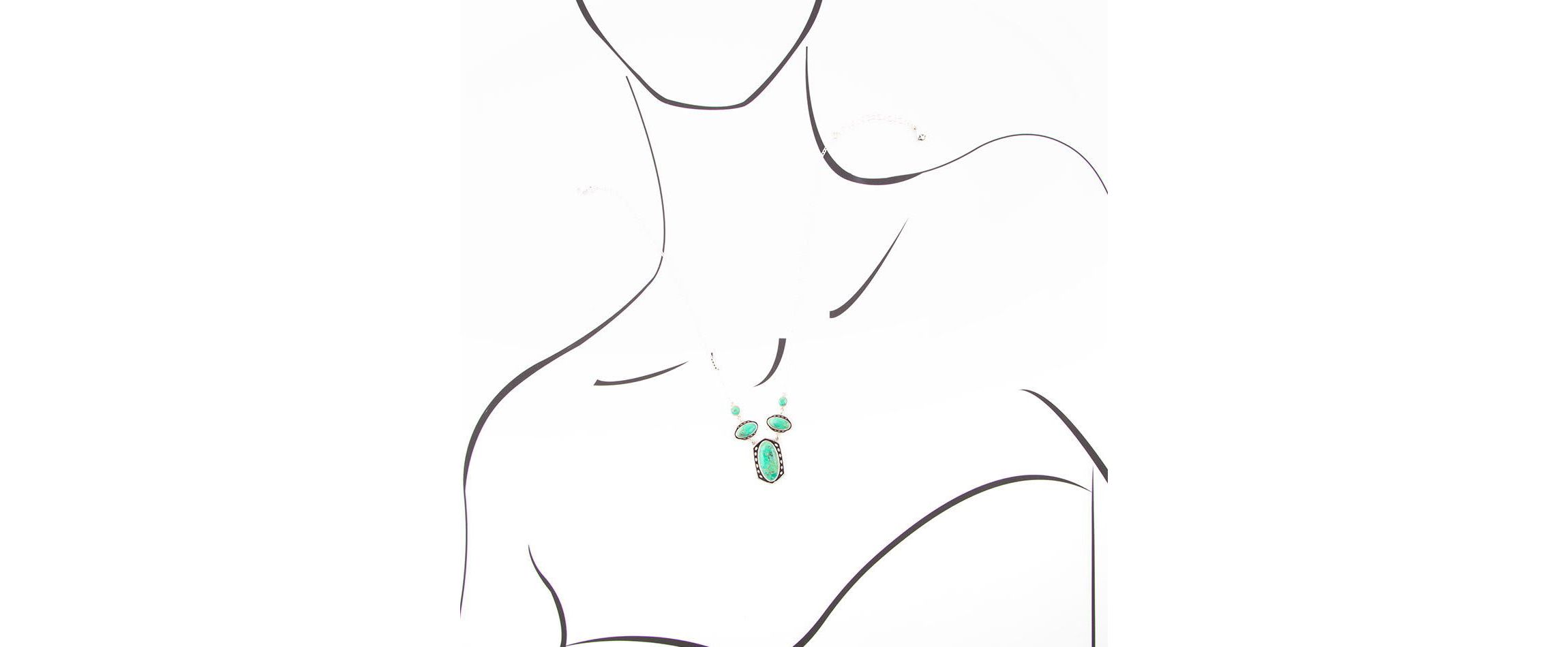Shielded Lime Turquoise and Sterling SIlver Necklace