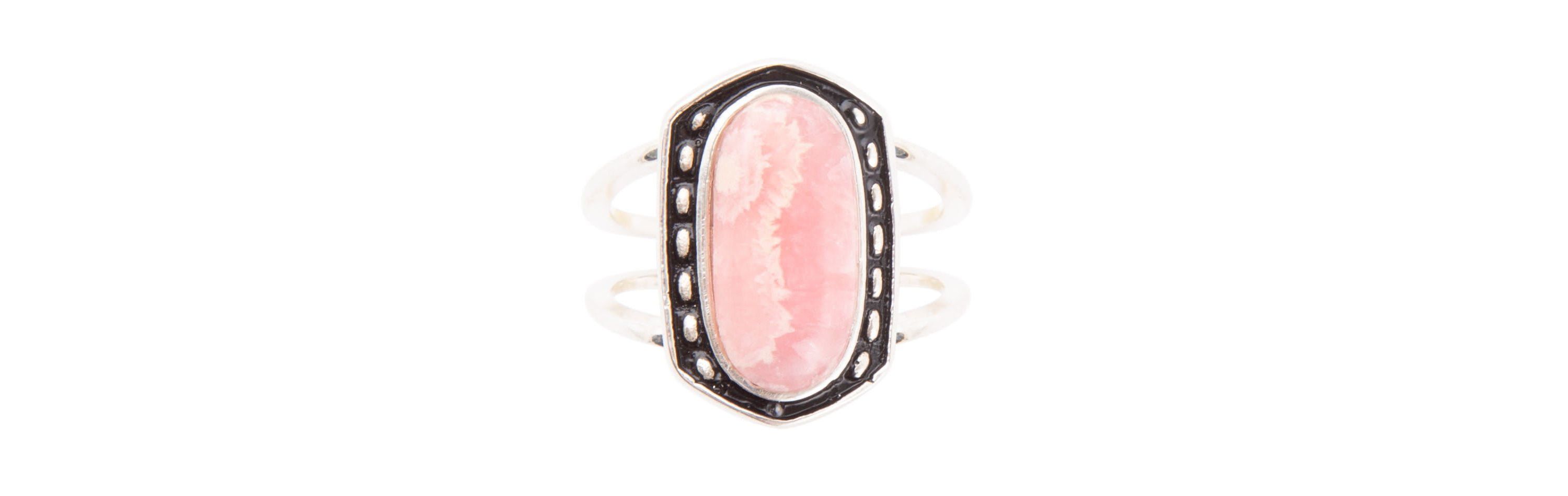 Shielded Rhodonite and Sterling Silver Ring