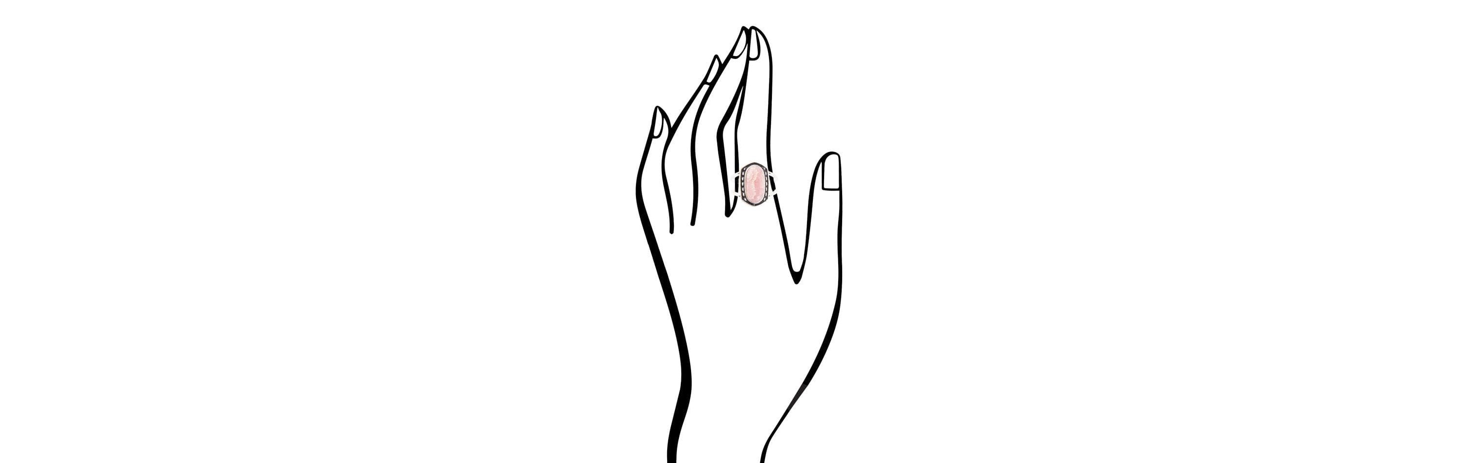 Shielded Rhodonite and Sterling Silver Ring