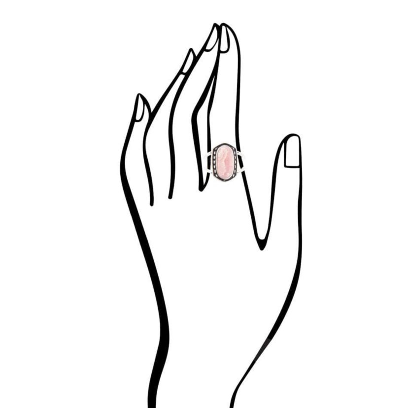 Shielded Rhodonite and Sterling Silver Ring