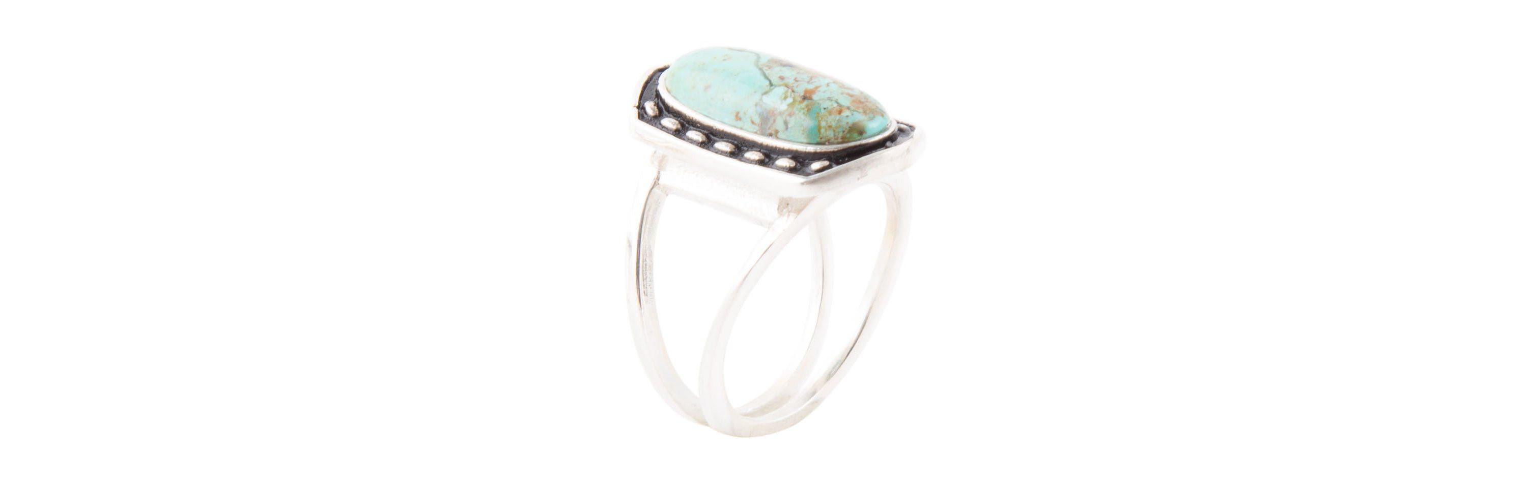 Shielded Turquoise and Sterling Silver Ring
