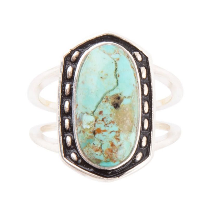 Shielded Turquoise and Sterling Silver Ring