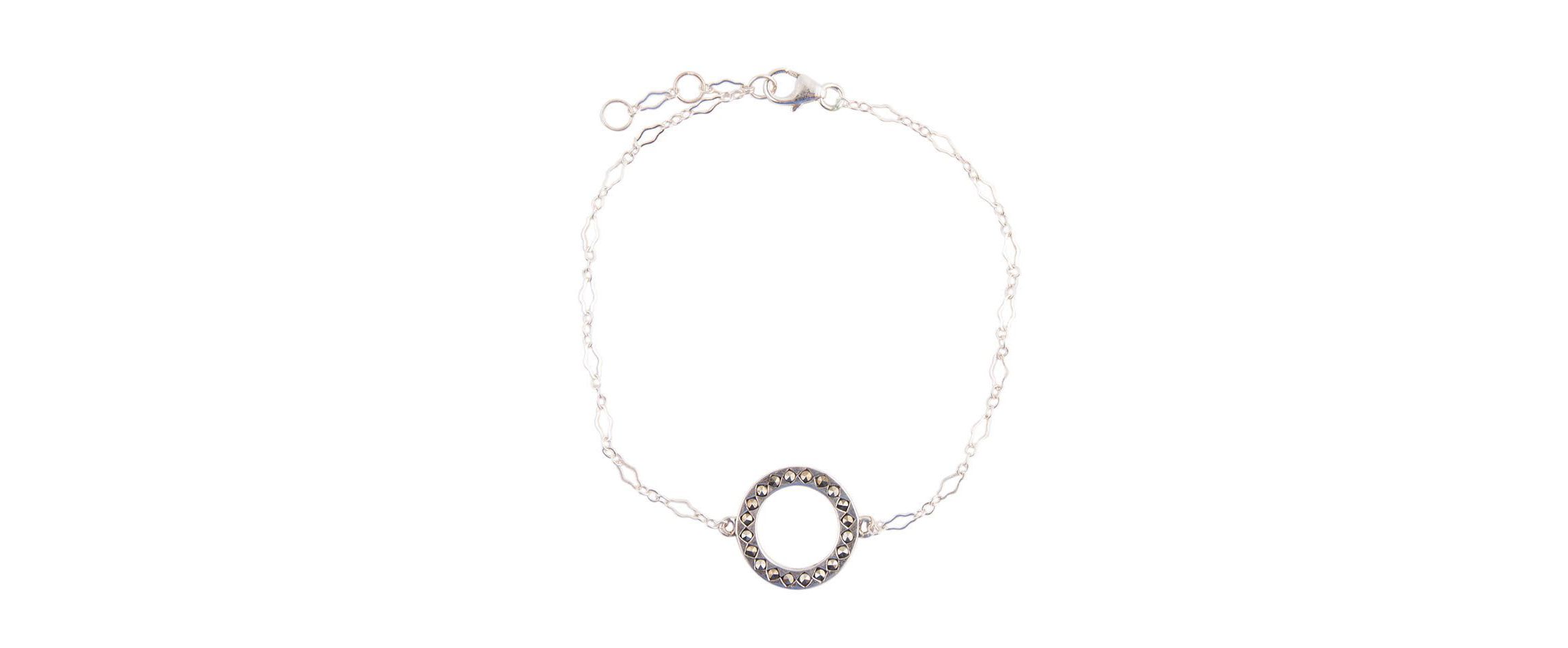 Delicate Stones Line Sterling Silver Bracelet