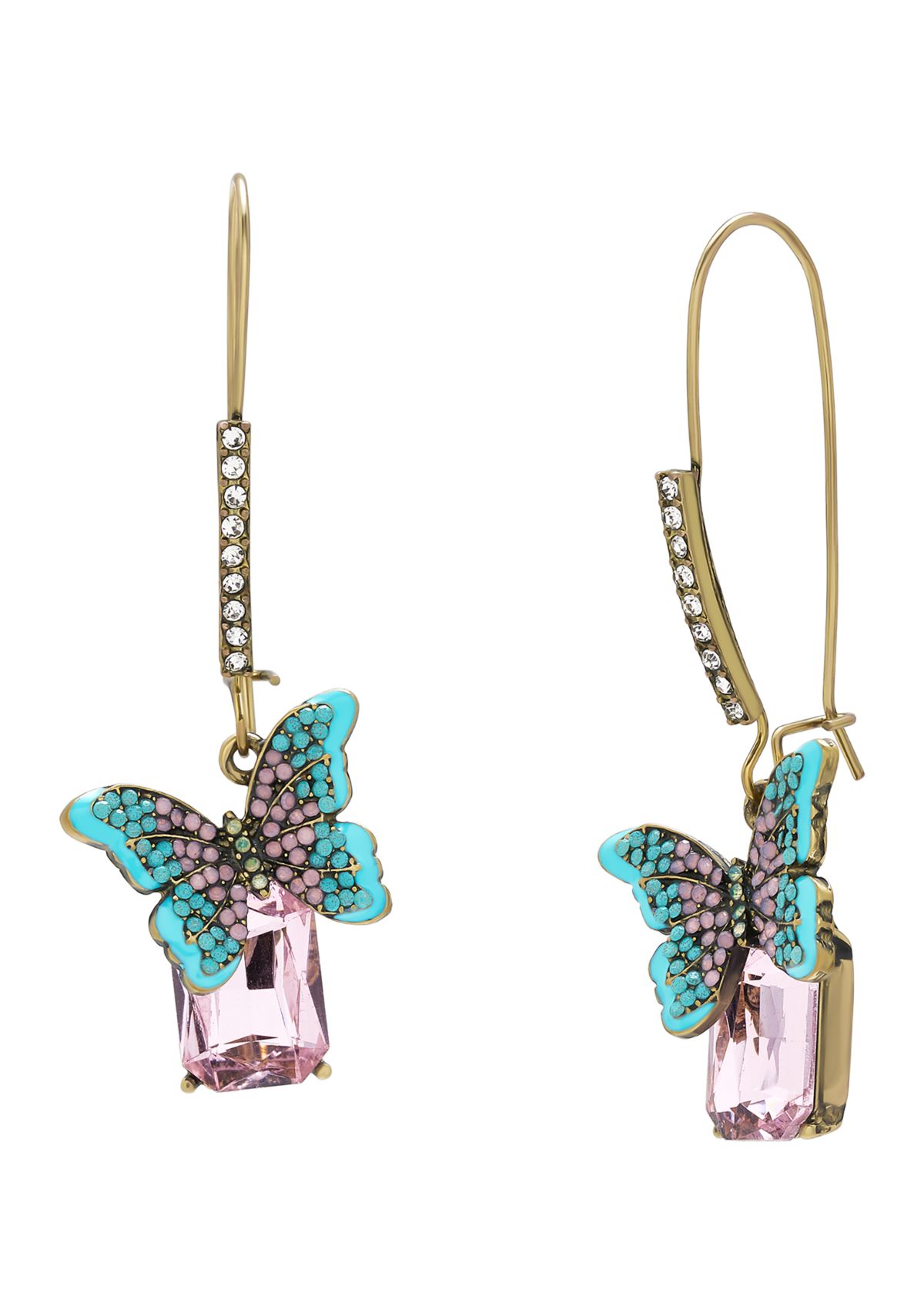 Boho Butterfly Gem Dangle Earrings
