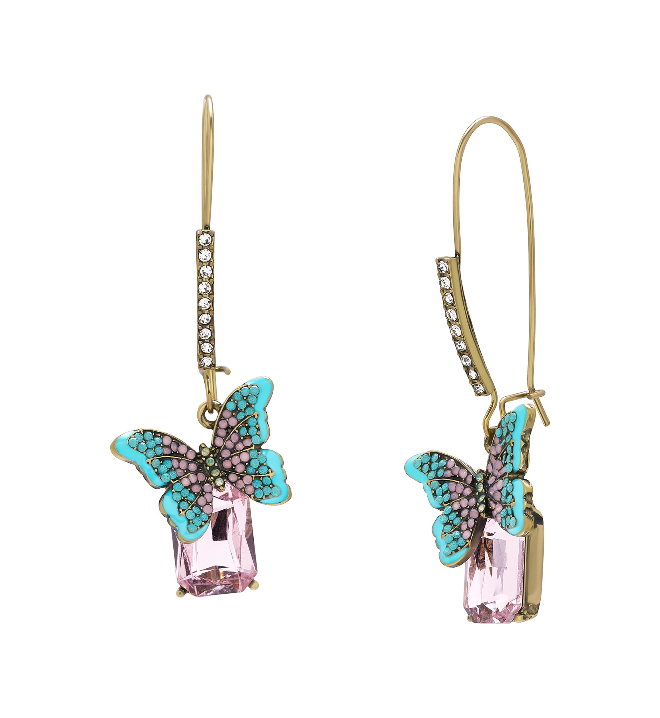 Boho Butterfly Gem Dangle Earrings