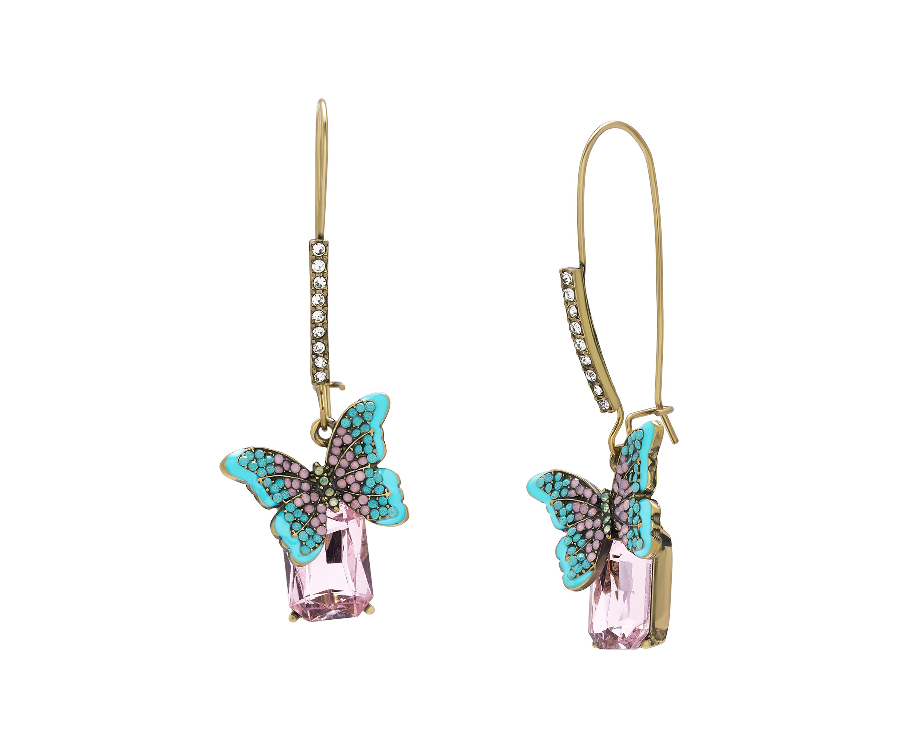 Boho Butterfly Gem Dangle Earrings
