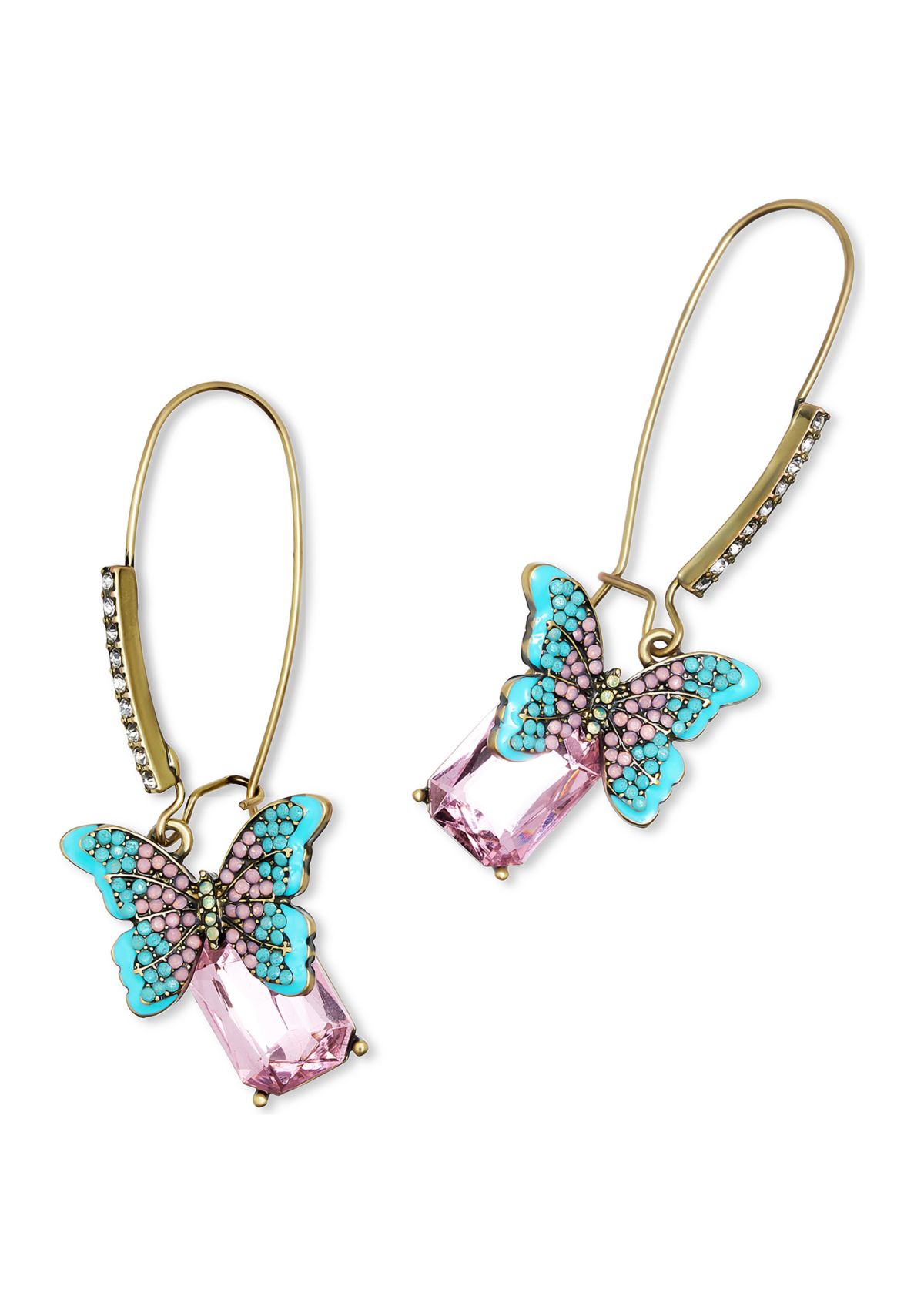 Boho Butterfly Gem Dangle Earrings