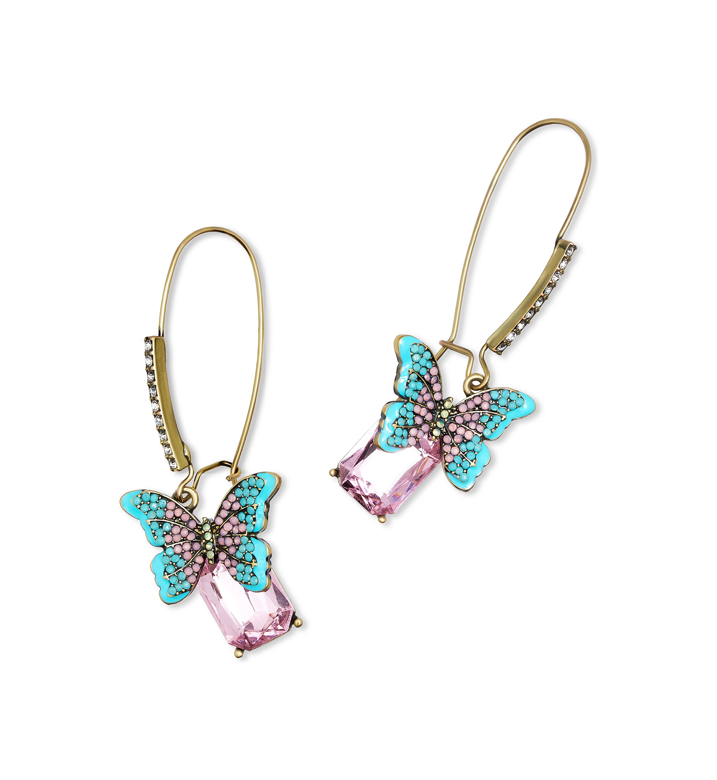 Boho Butterfly Gem Dangle Earrings