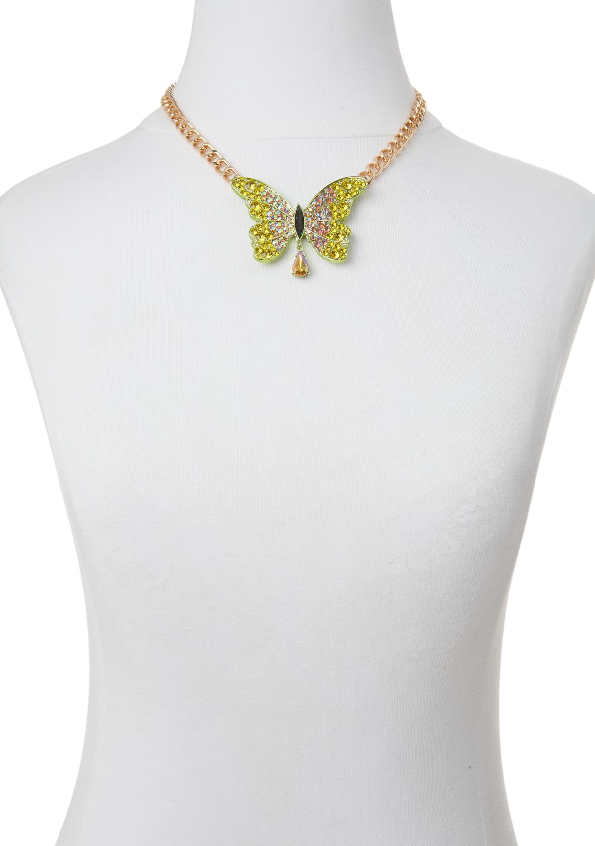 Butterfly Stone Pendant Necklace