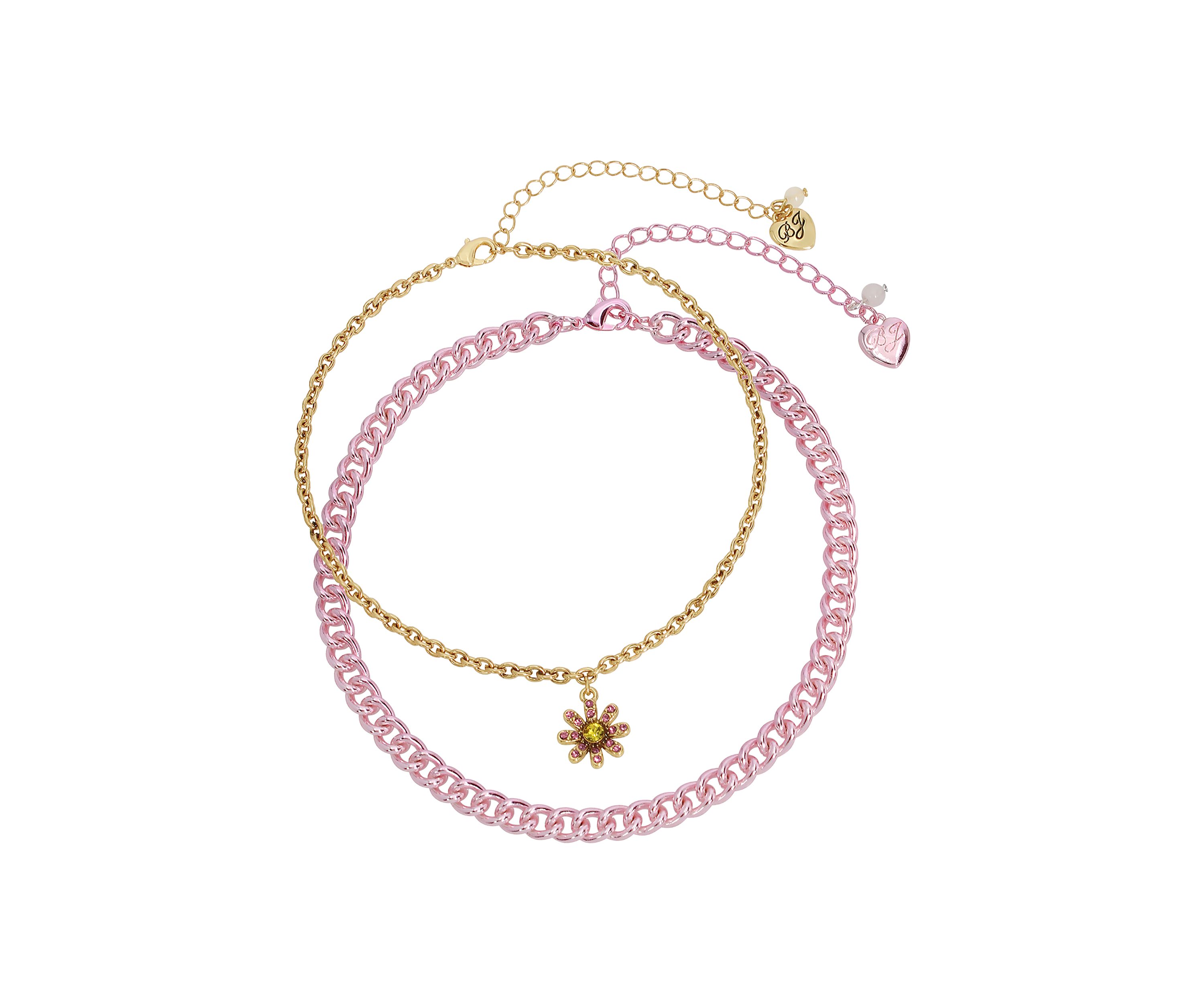Set of Daisy Charm Choker Necklaces