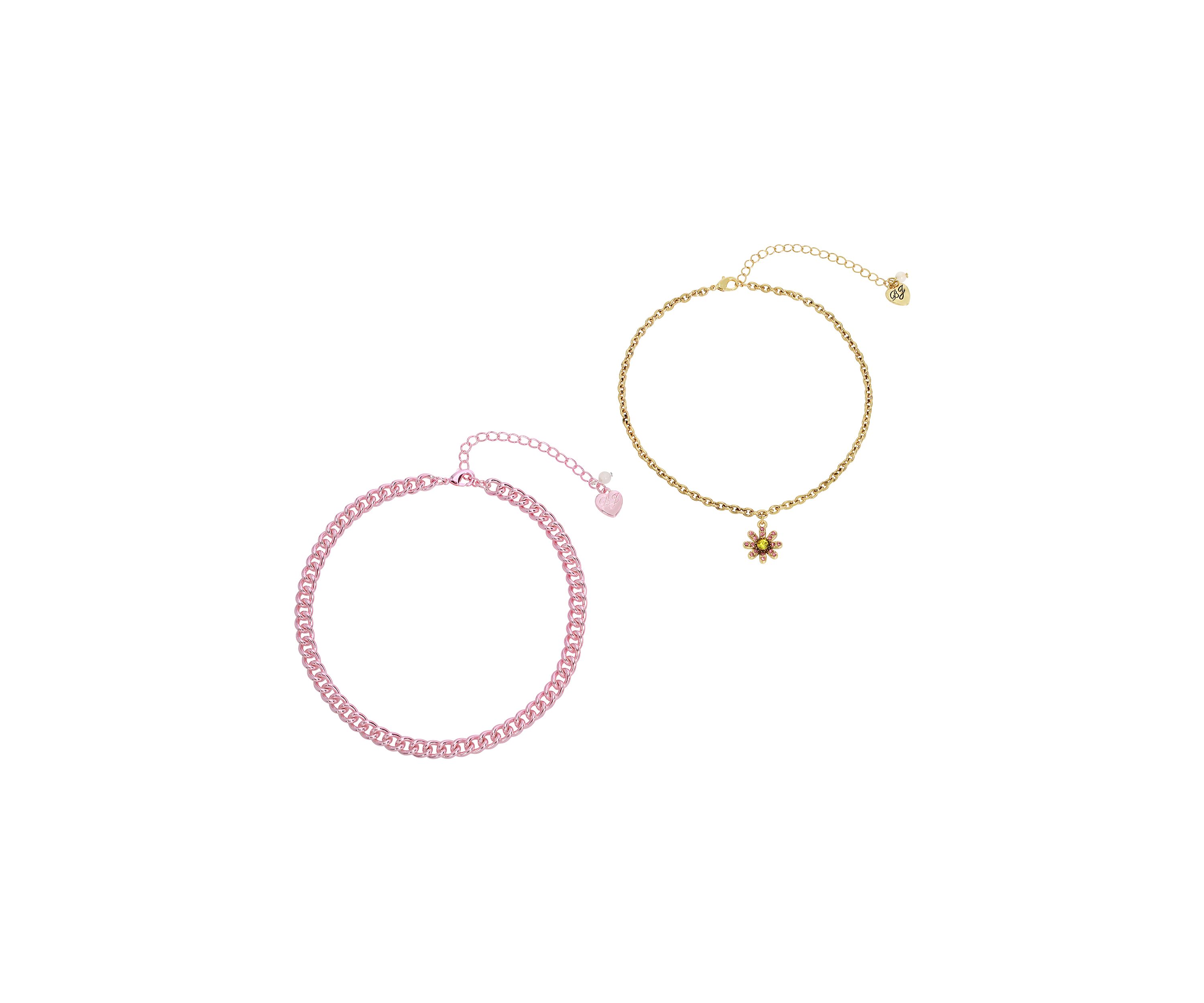 Set of Daisy Charm Choker Necklaces