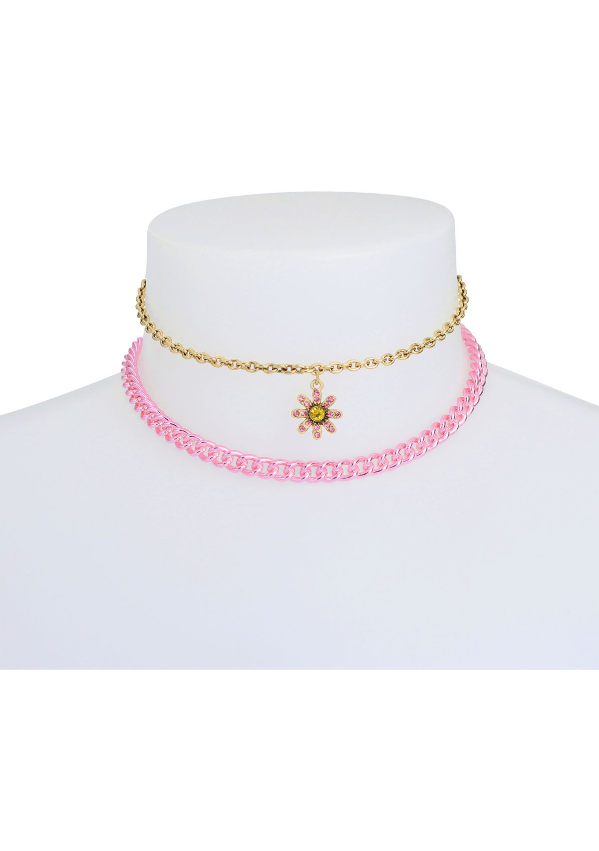 Set of Daisy Charm Choker Necklaces